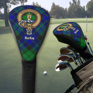 Clan MacKay Crest over Tartan Golf Head Cover