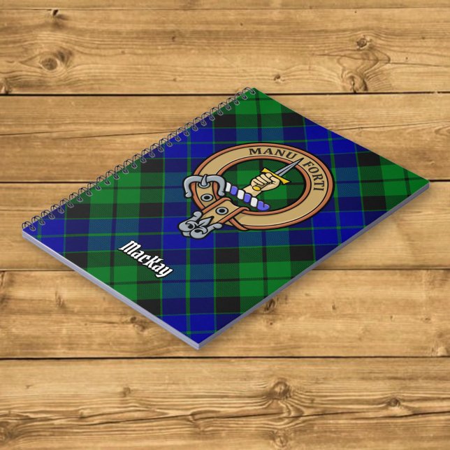 Clan MacKay Crest over Tartan Notebook (Creator Uploaded)