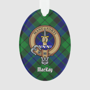 Clan MacKay Crest over Tartan Ornament