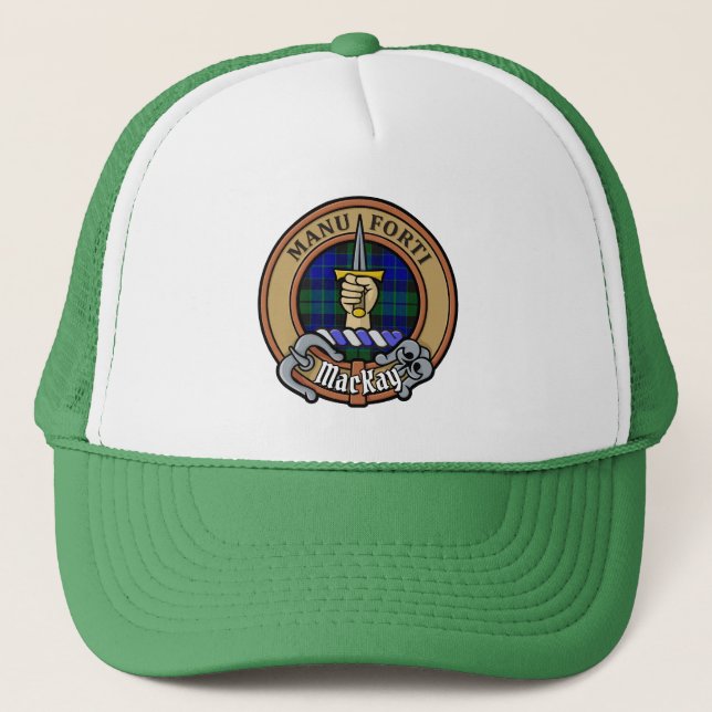 Clan MacKay Crest over Tartan Trucker Hat (Front)