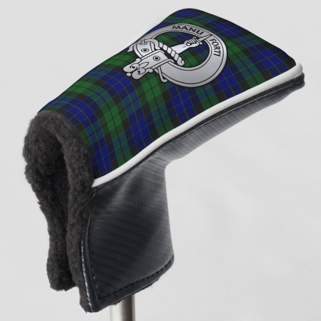 Clan MacKay Crest & Tartan Golf Head Cover (3/4 Front)
