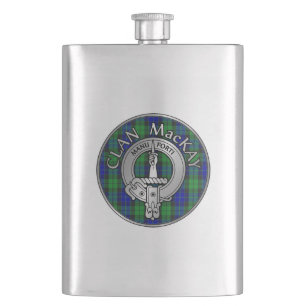 Clan MacKay Crest & Tartan Hip Flask