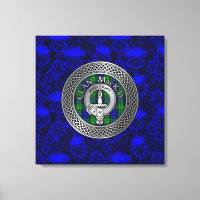 Clan MacKay Crest & Tartan Knot on Thistle