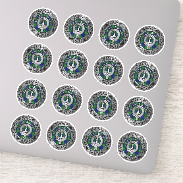 Clan MacKay Crest & Tartan Knot Sticker (Detail)
