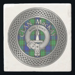 Clan MacKay Crest & Tartan Knot Stone Coaster<br><div class="desc">Clan MacKay Crest & Tartan Knot</div>