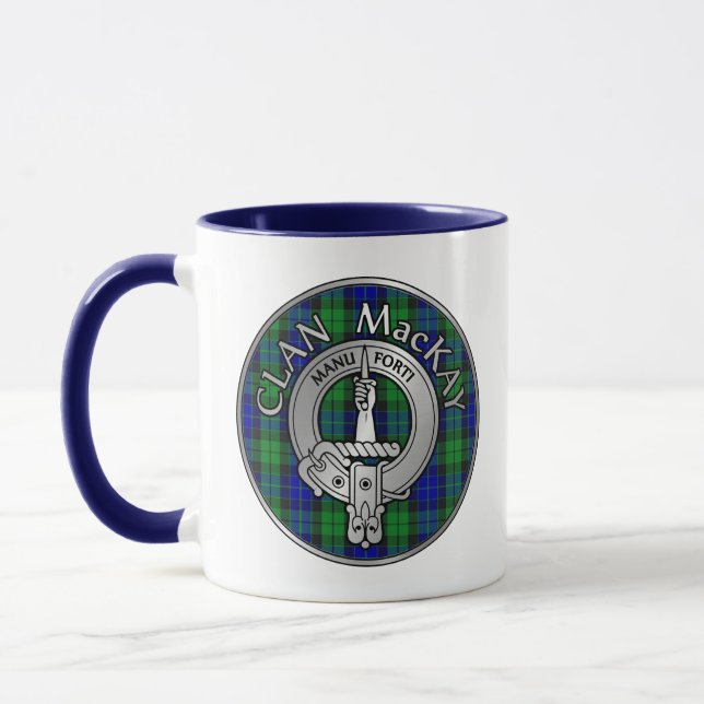 Clan MacKay Crest & Tartan Mug (Left)