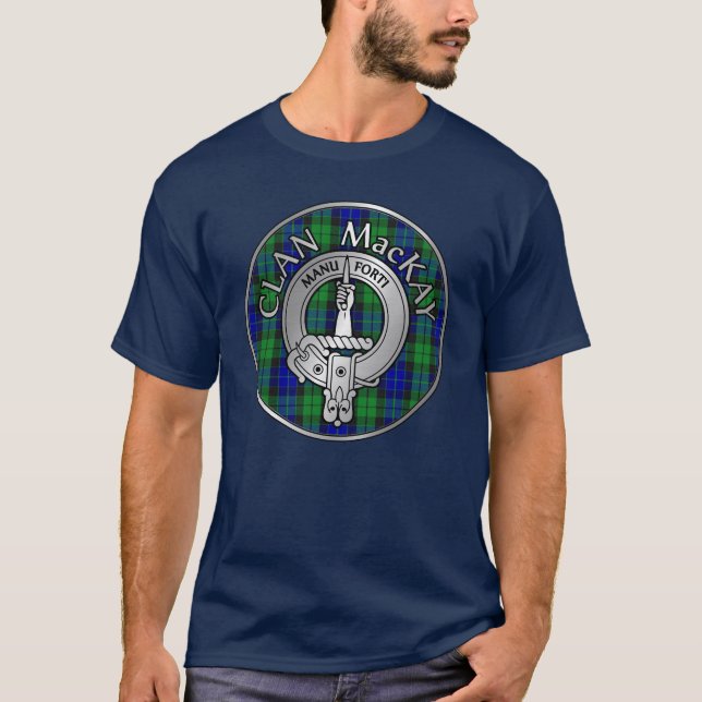 Clan MacKay Crest & Tartan T-Shirt (Front)