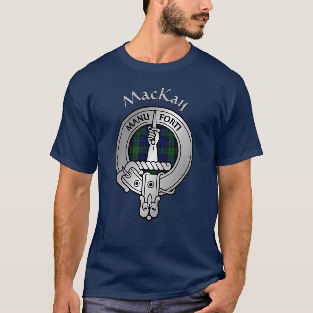Clan MacKay Crest & Tartan T-Shirt (Front)