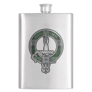Clan MacKay Dress Tartan Crest Hip Flask