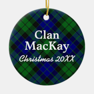 Clan MacKay Scottish Tartan Ceramic Tree Decoration
