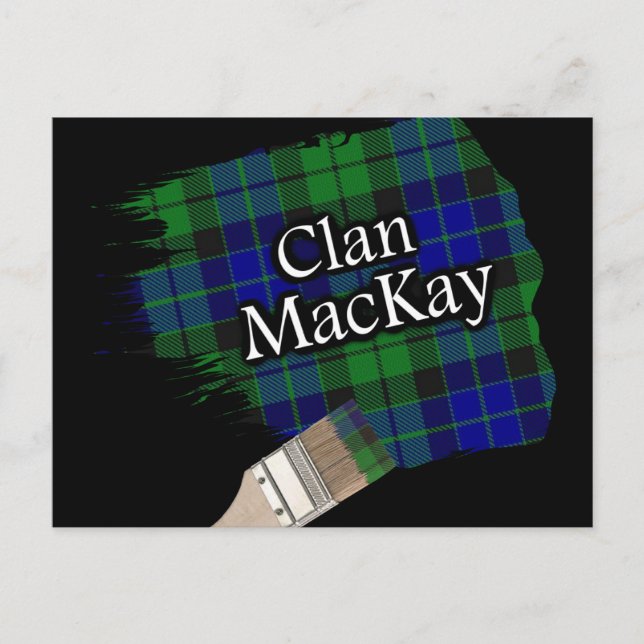 Clan MacKay Scottish Tartan Paint Brush Postcard (Front)