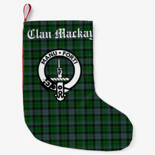 Clan Mackay Tartan and Crest Badge  Small Christmas Stocking