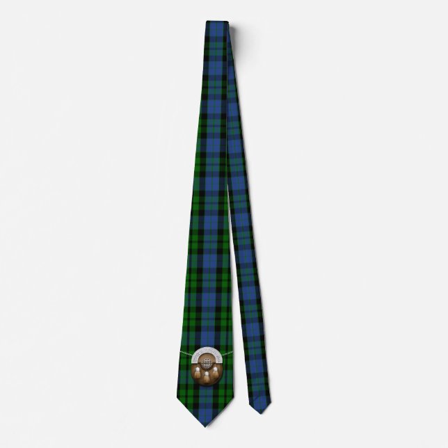 Clan MacKay Tartan And Sporran Tie (Front)