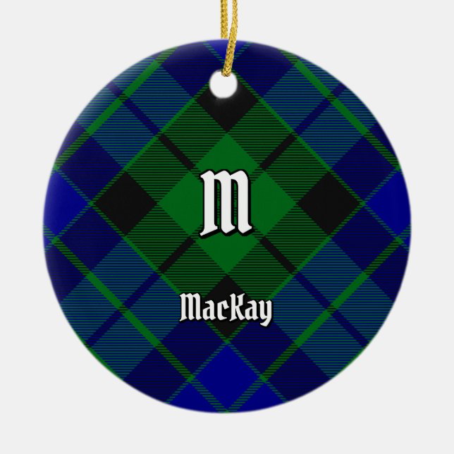 Clan MacKay Tartan Ceramic Tree Decoration (Front)