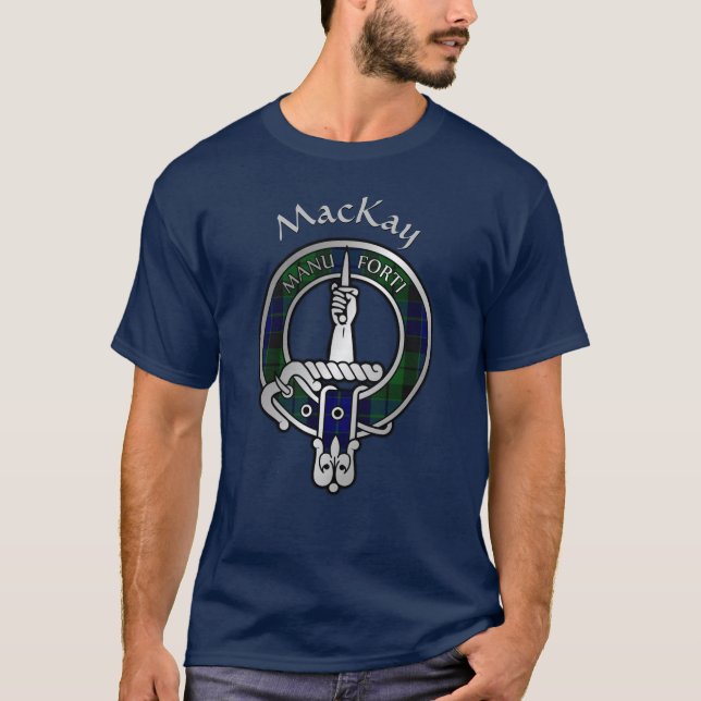 Clan MacKay Tartan Crest  T-Shirt (Front)