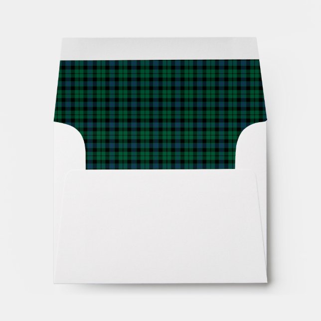 Clan MacKay Tartan Green, Blue and Black Plaid Envelopes (Back (Bottom))