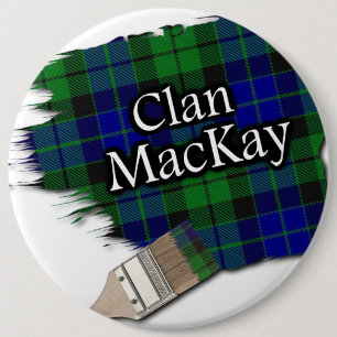Clan MacKay Tartan Paint Brush 6 Cm Round Badge