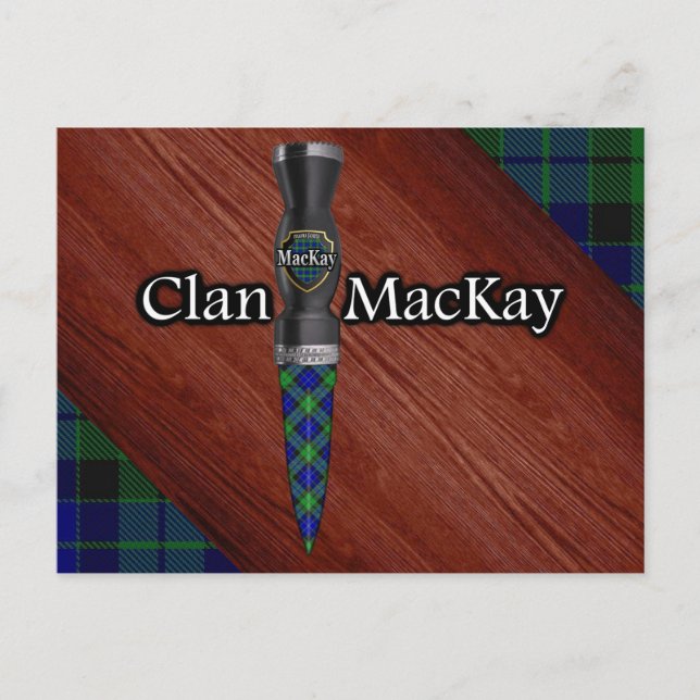 Clan MacKay Tartan Sgian Dubh Blade Postcard (Front)