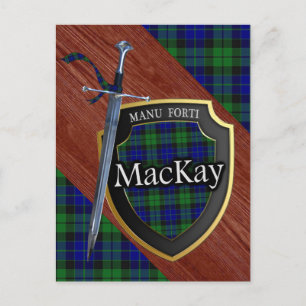 Clan MacKay Tartan Sword & Shield Postcard