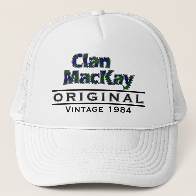 Clan MacKay Vintage Customise Your Birthyear Trucker Hat (Front)