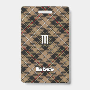 Clan MacKenzie Brown Hunting Tartan Badge ID Badge
