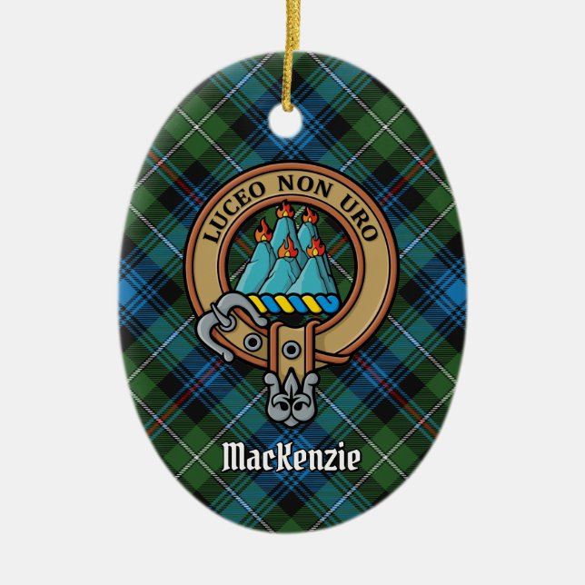 Clan MacKenzie Crest Ceramic Ornament (Front)