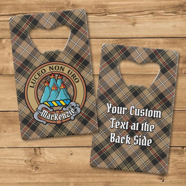 Clan MacKenzie Crest over Brown Hunting Tartan (Creator Uploaded)