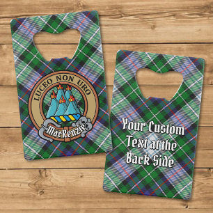 Clan MacKenzie Crest over Dress Tartan