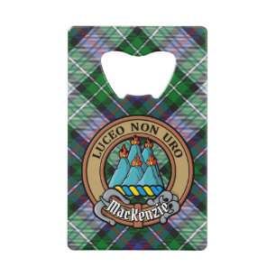 Clan MacKenzie Crest over Dress Tartan
