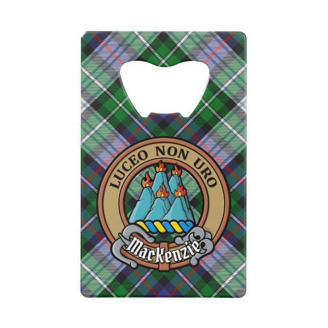 Clan MacKenzie Crest over Dress Tartan (Front)