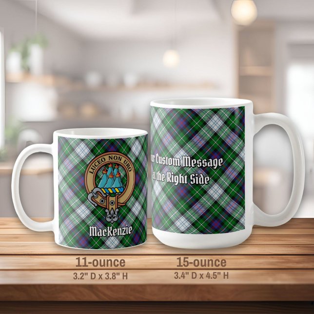 Clan MacKenzie Crest over Dress Tartan Coffee Mug (Creator Uploaded)