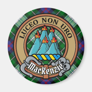 Clan MacKenzie Crest over Dress Tartan Magnet