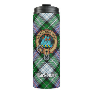 Clan MacKenzie Crest over Dress Tartan Thermal Tumbler