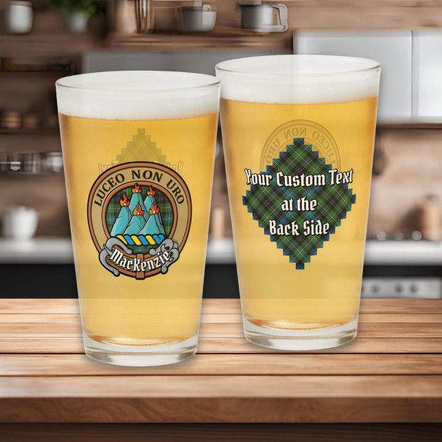 Clan MacKenzie Crest over Tartan Glass (Creator Uploaded)