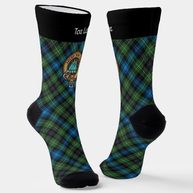 Clan MacKenzie Crest over Tartan Socks (Angled)