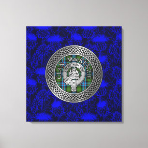 Clan MacKenzie Crest & Tartan Knot Canvas Print