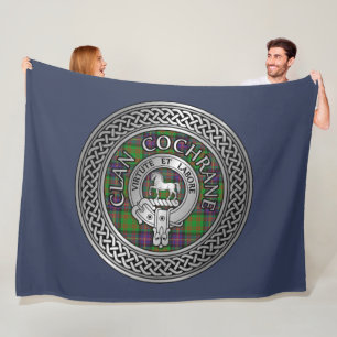 Clan MacKenzie Crest & Tartan Knot Fleece Blanket