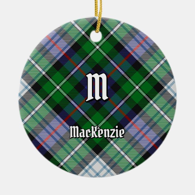 Clan MacKenzie Dress Tartan Ceramic Ornament (Front)