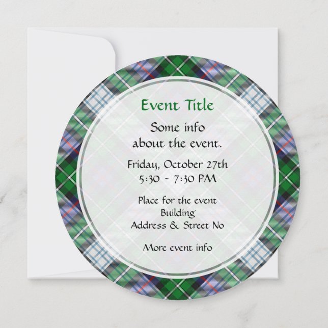 Clan MacKenzie Dress Tartan Invitation (Back)