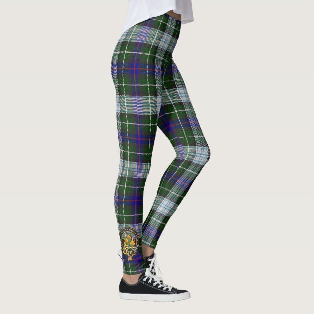 Clan MacKenzie Dress Tartan - With Crest Detail Leggings (Right)