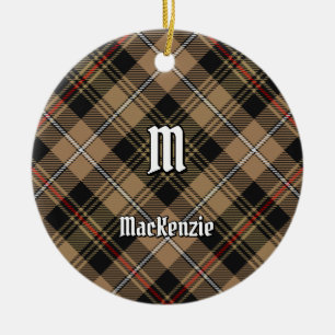 Clan MacKenzie Hunting Brown Tartan Ceramic Tree Decoration