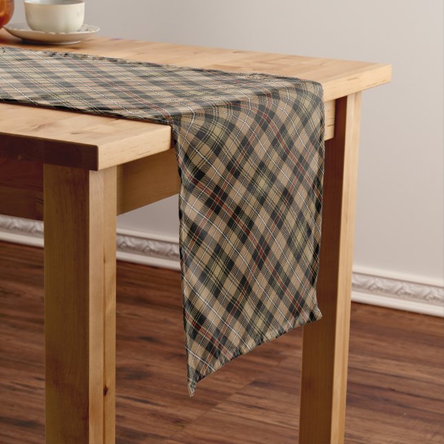 Clan MacKenzie Hunting Brown Tartan Table Runner (In Situ)