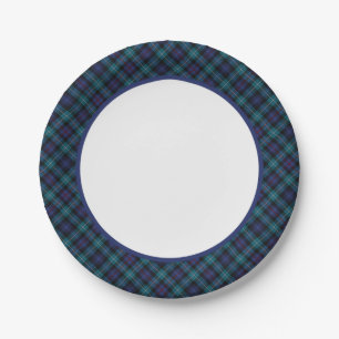 Clan Mackenzie Modern Tartan Border Paper Plate