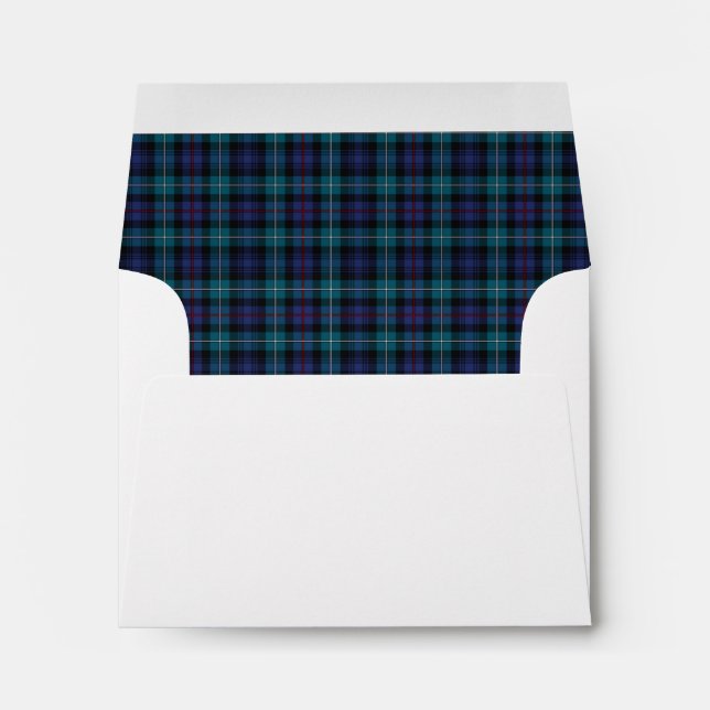 Clan Mackenzie Modern Tartan Turquoise Plaid Envelopes (Back (Bottom))