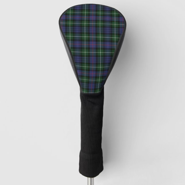 Clan MacKenzie Plaid Green Purple Check Tartan Golf Head Cover (Front)