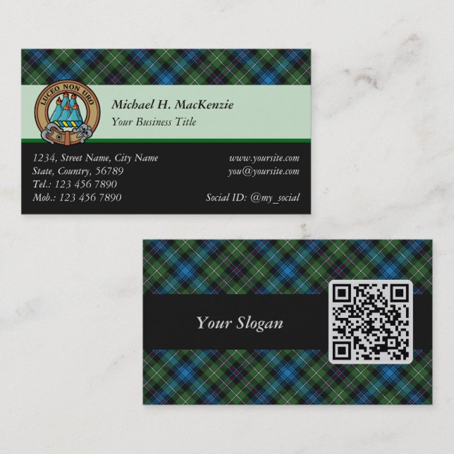 Clan MacKenzie Tartan Business Card (Front/Back)
