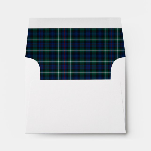 Clan Mackenzie Tartan Dark Blue and Green Plaid Envelopes (Back (Bottom))