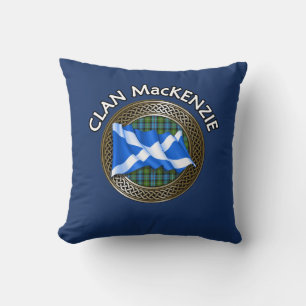 Clan MacKenzie Tartan Knot & Flag Cushion