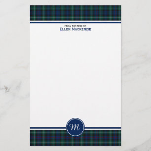 Clan Mackenzie Tartan Monogram Stationery