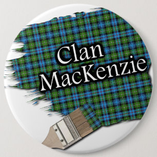 Clan MacKenzie Tartan Paint Brush 6 Cm Round Badge